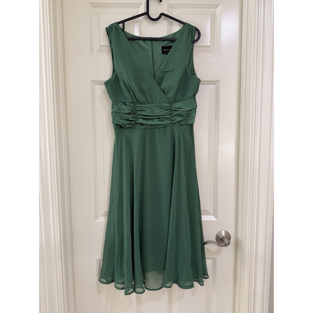 connected apparel dress women green dress size 12